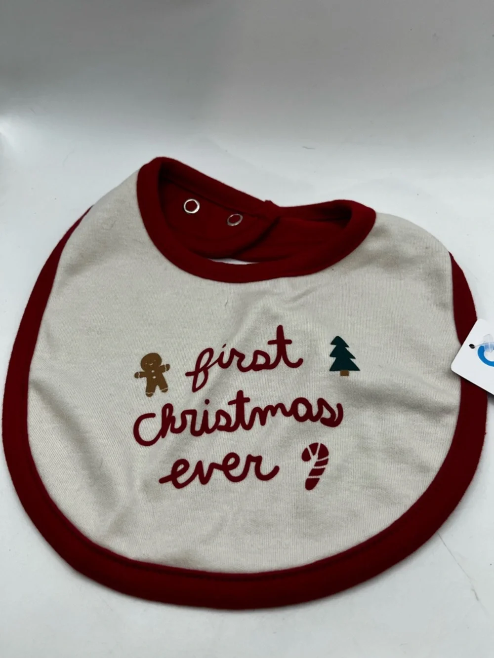 Carter’s First Christmas Ever Baby Bib - Red Trim